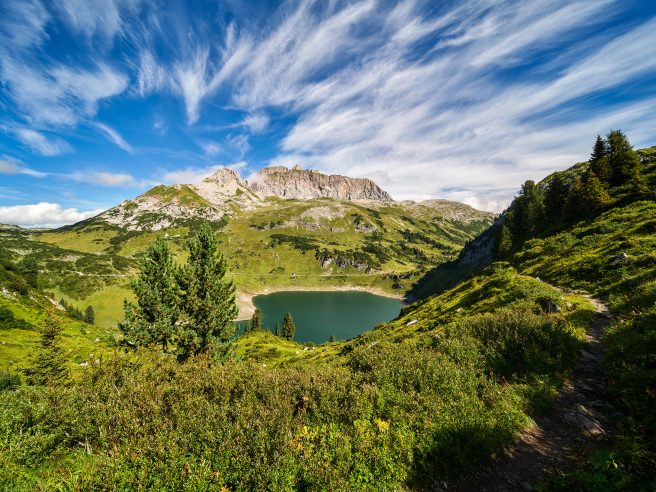 Oberhalb Des Formarinsees Nahe Der Freiburger Hütte.