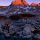 Cascades Beneath Muriel Peak At Sunset, John Muir Wilderness